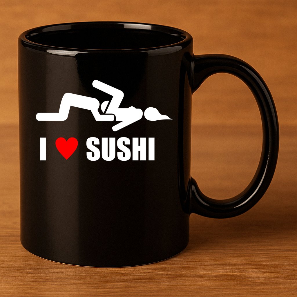 I Love Sushi 11oz C Handle Ceramic Mug