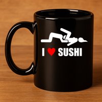 I Love Sushi 11oz C Handle Ceramic Mug