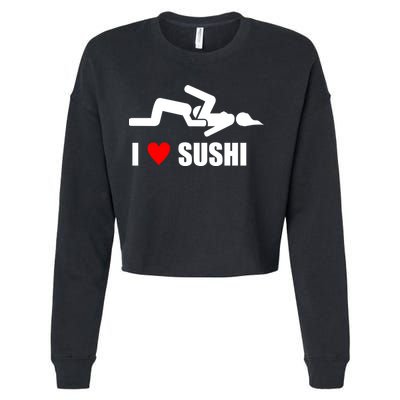 I Love Sushi Cropped Pullover Crew