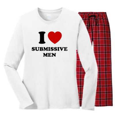 I Love Submissive Women's Long Sleeve Flannel Pajama Set 