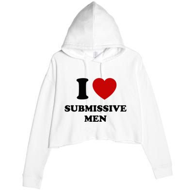 I Love Submissive Crop Fleece Hoodie