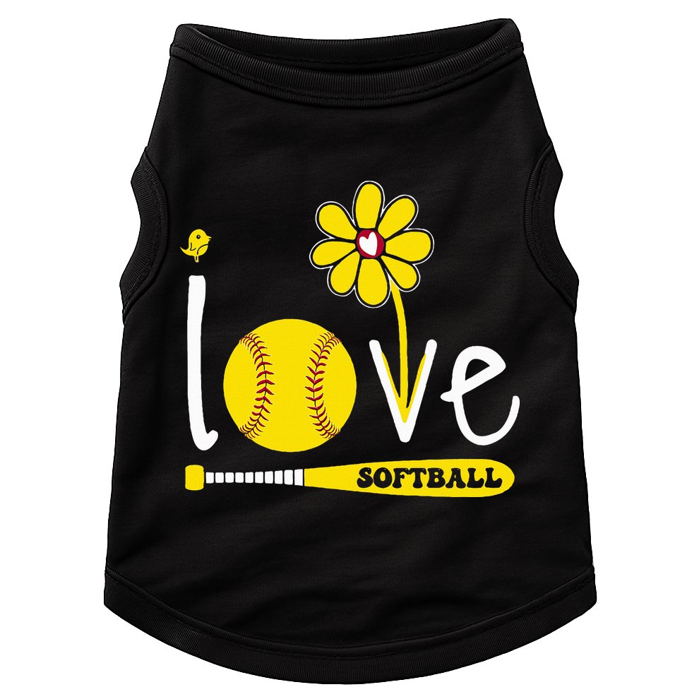 I Love Softball Doggie Tank