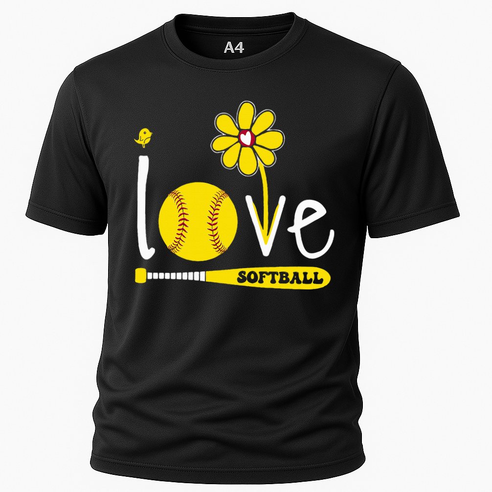 I Love Softball Cooling Performance Crew T-Shirt