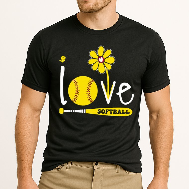 I Love Softball Cooling Performance Crew T-Shirt