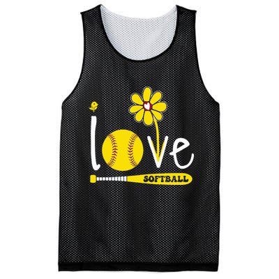 I Love Softball Mesh Reversible Basketball Jersey Tank