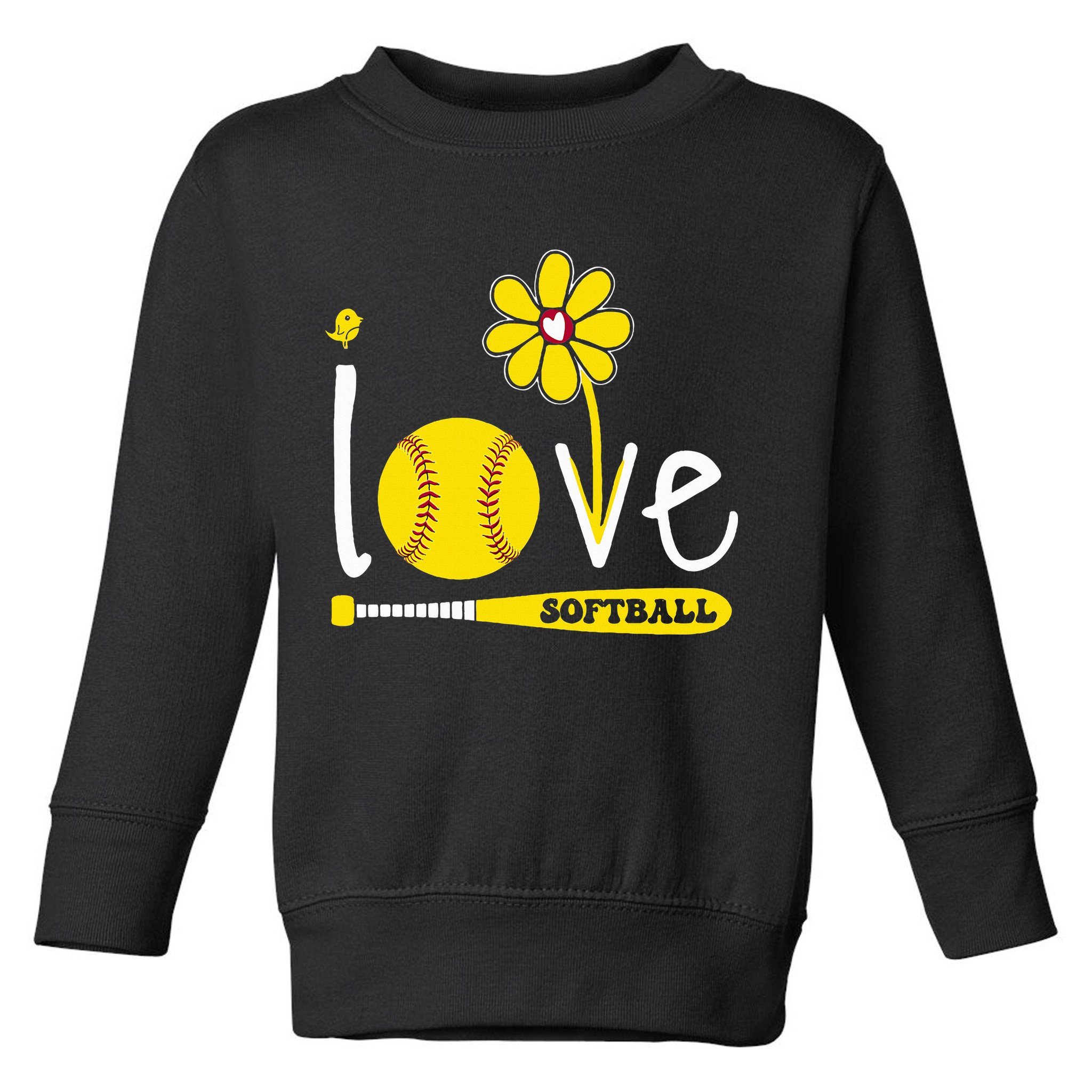 I Love Softball Toddler Sweatshirt