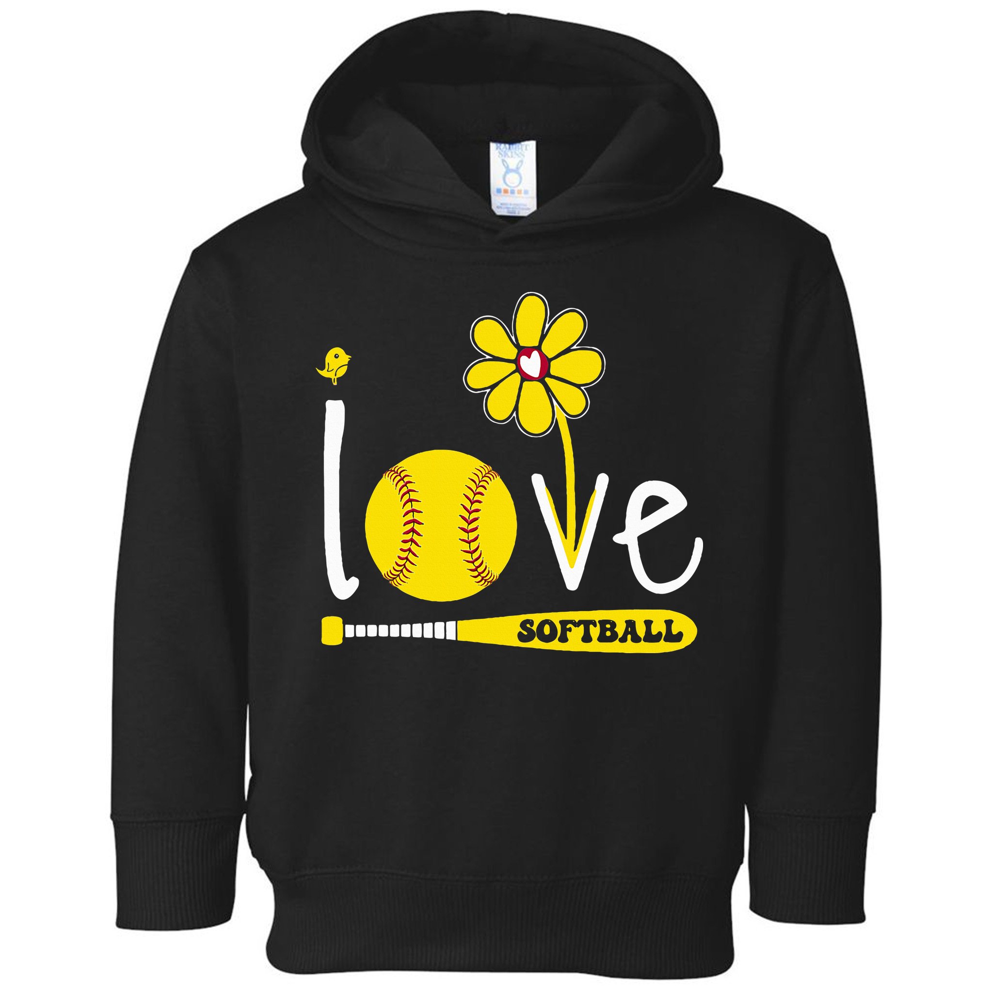 I Love Softball Toddler Hoodie