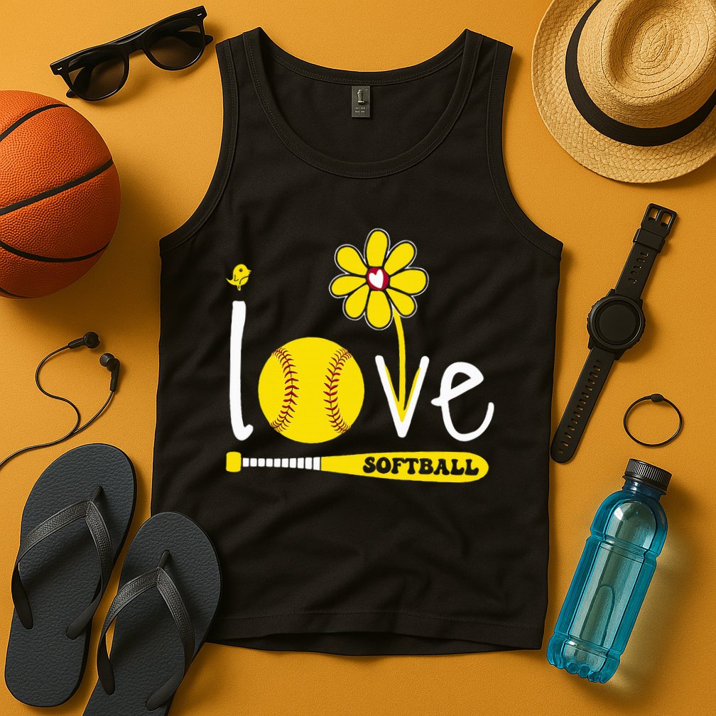I Love Softball Tank Top
