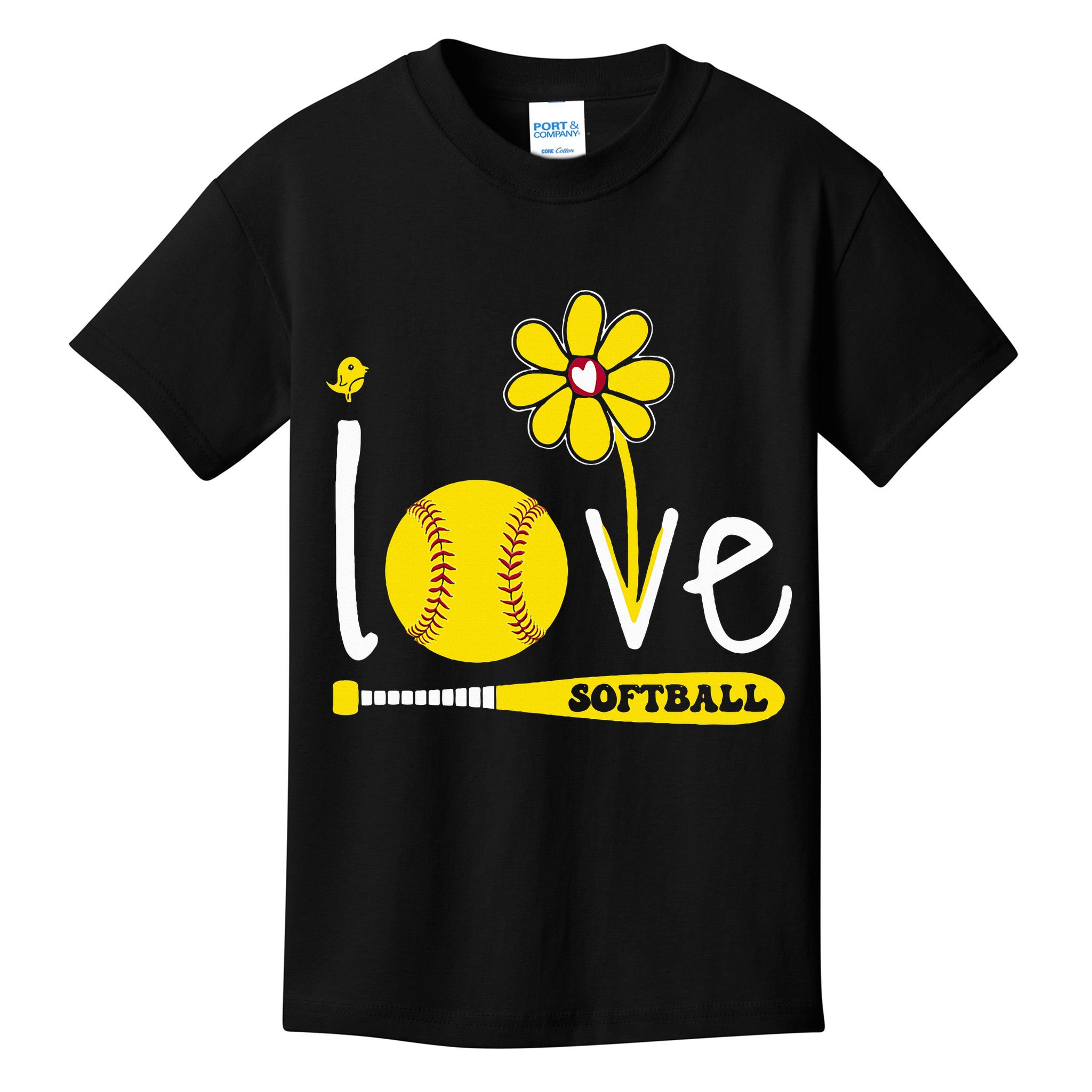 I Love Softball Kids T-Shirt
