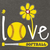 I Love Softball Cotton Canvas Backpack