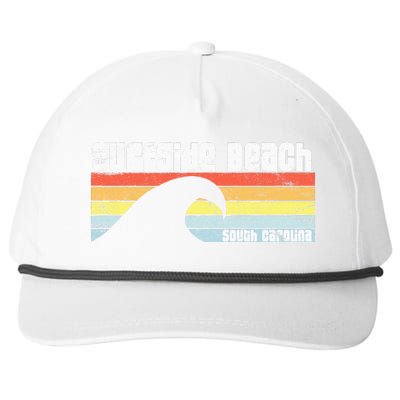 I Love Surfside Beach South Carolina Atlantic Ocean Wave Sc Snapback Five-Panel Rope Hat