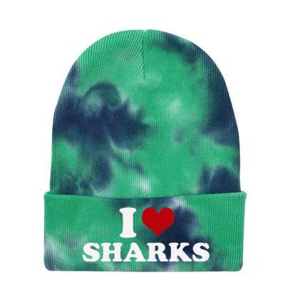 I Love Sharks Tie Dye 12in Knit Beanie