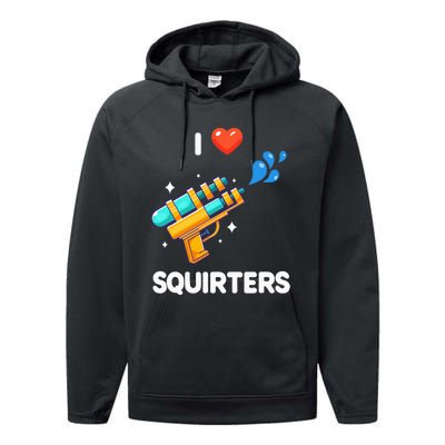 I Love Squirters Performance Fleece Hoodie