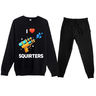 I Love Squirters Premium Crewneck Sweatsuit Set