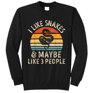 I Like Snakes And Maybe 3 People Snake Reptile Lover Retro Sweatshirt