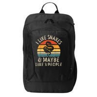 I Like Snakes And Maybe 3 People Snake Reptile Lover Retro City Backpack