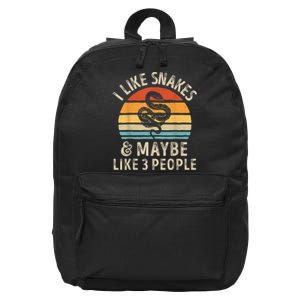 I Like Snakes And Maybe 3 People Snake Reptile Lover Retro 16 in Basic Backpack