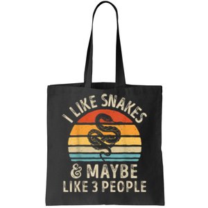 I Like Snakes And Maybe 3 People Snake Reptile Lover Retro Tote Bag