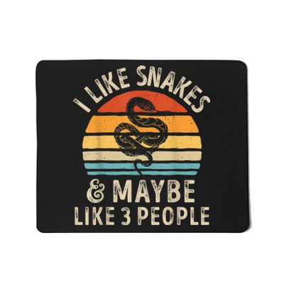 I Like Snakes And Maybe 3 People Snake Reptile Lover Retro Mousepad