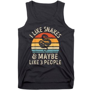 I Like Snakes And Maybe 3 People Snake Reptile Lover Retro Tank Top