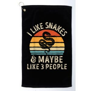 I Like Snakes And Maybe 3 People Snake Reptile Lover Retro Platinum Collection Golf Towel