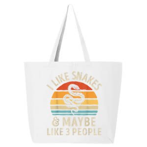 I Like Snakes And Maybe 3 People Snake Reptile Lover Retro 25L Jumbo Tote