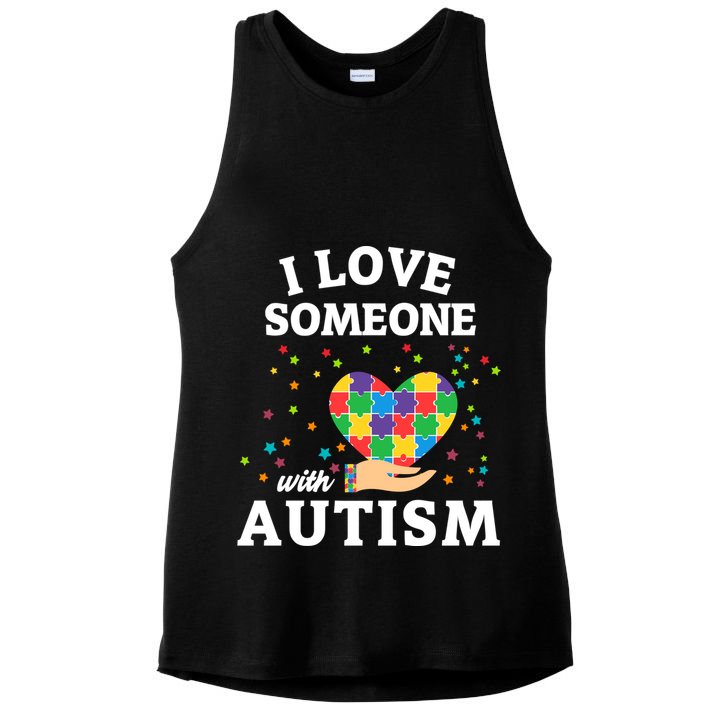 I Love Someone With Autism Gift Ladies PosiCharge Tri-Blend Wicking Tank