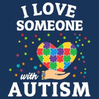 I Love Someone With Autism Gift 7 Panel Mesh Trucker Snapback Hat