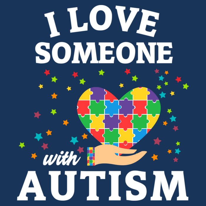 I Love Someone With Autism Gift 7 Panel Mesh Trucker Snapback Hat