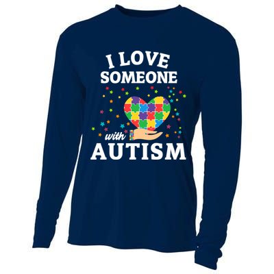 I Love Someone With Autism Gift Cooling Performance Long Sleeve Crew