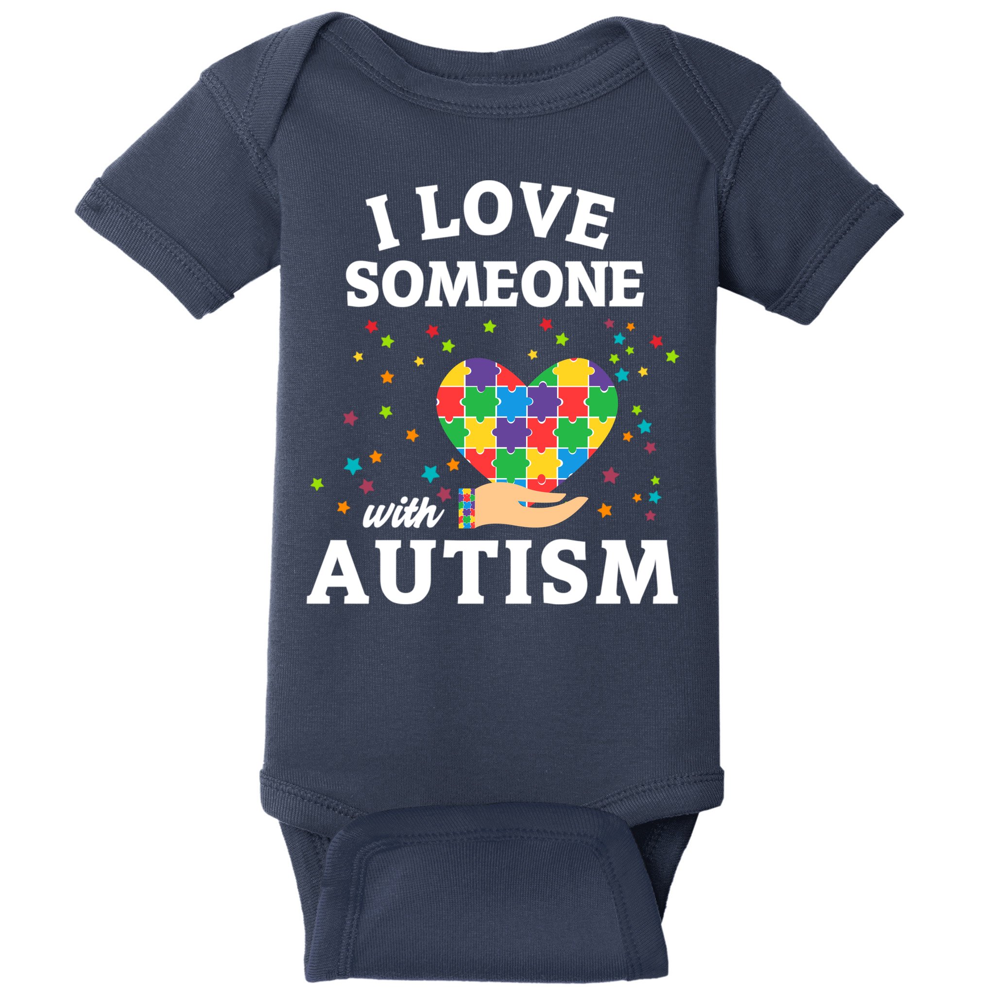 I Love Someone With Autism Gift Baby Bodysuit