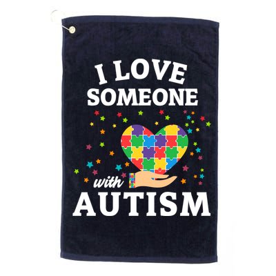 I Love Someone With Autism Gift Golf Towel