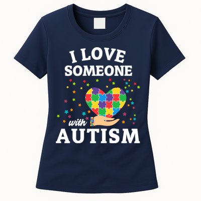 I Love Someone With Autism Gift Womens T-Shirt