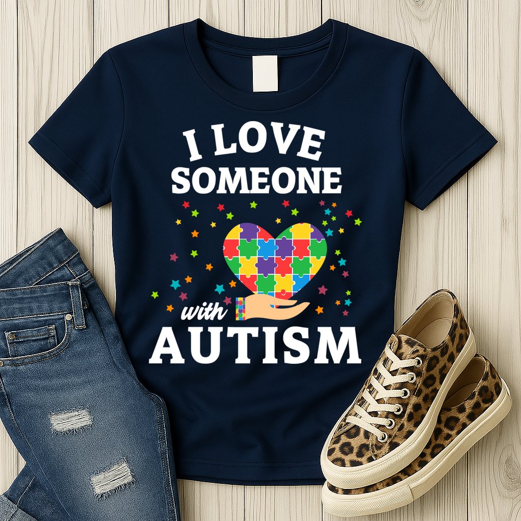 I Love Someone With Autism Gift Womens T-Shirt