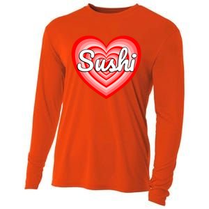 I Love Sushi Heart Funny Sushi Lover Great Gift Cooling Performance Long Sleeve Crew