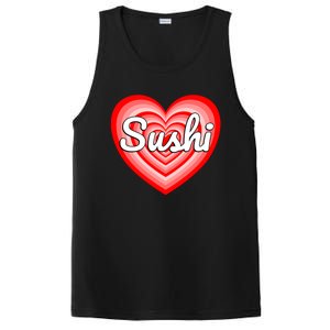 I Love Sushi Heart Funny Sushi Lover Great Gift PosiCharge Competitor Tank