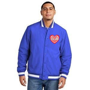 I Love Sushi Heart Funny Sushi Lover Great Gift Insulated Varsity Jacket