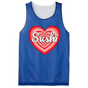 I Love Sushi Heart Funny Sushi Lover Great Gift Mesh Reversible Basketball Jersey Tank