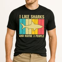 I Like Sharks And Maybe 3 People Funny Shark Lover Cooling Performance Crew T-Shirt