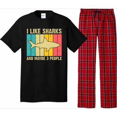 I Like Sharks And Maybe 3 People Funny Shark Lover Pajama Set