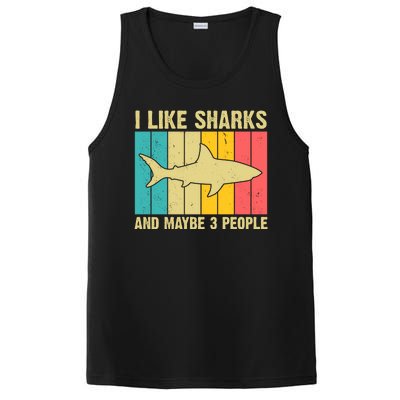 I Like Sharks And Maybe 3 People Funny Shark Lover PosiCharge Competitor Tank