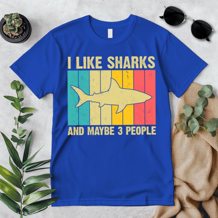 I Like Sharks And Maybe 3 People Funny Shark Lover Premium T-Shirt