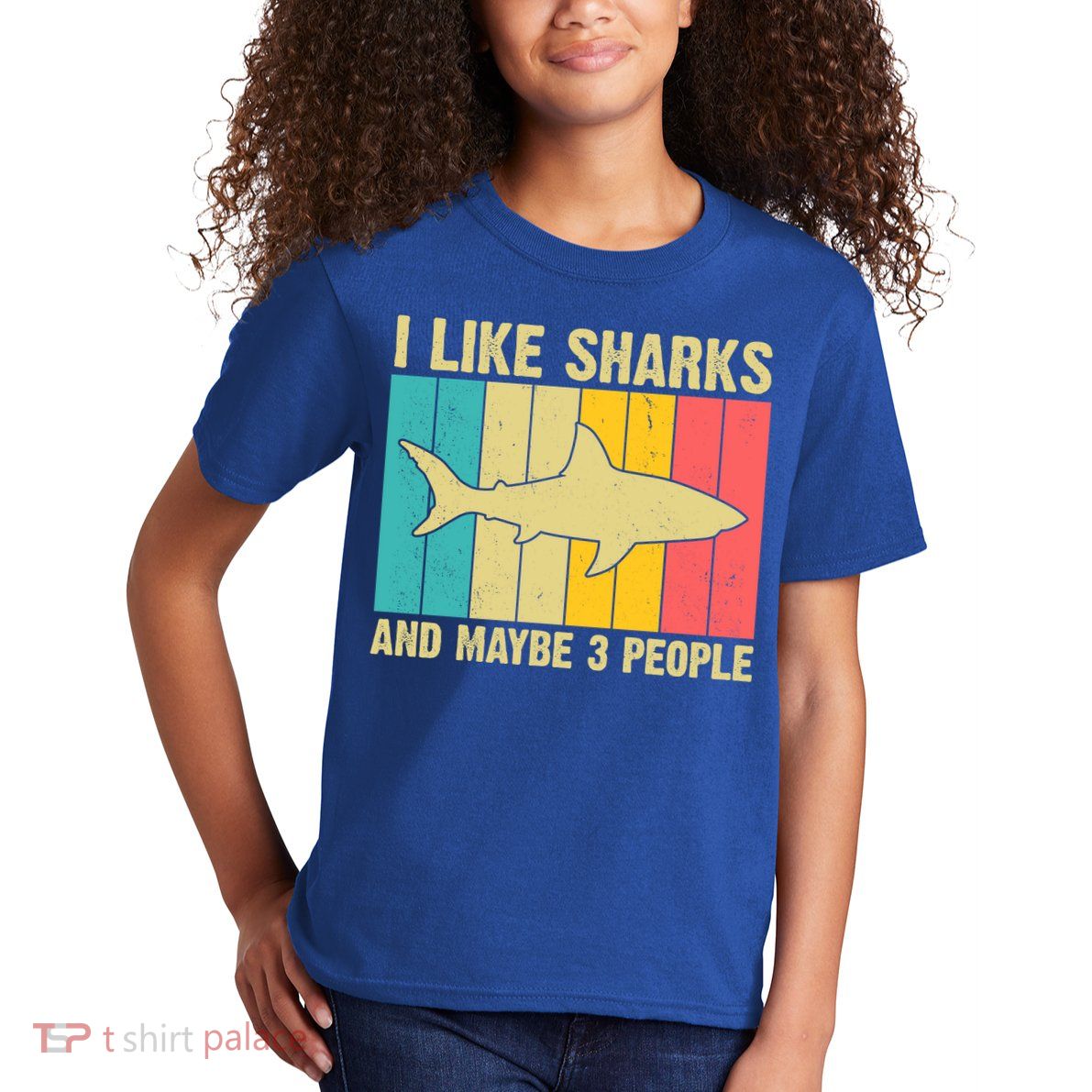 I Like Sharks And Maybe 3 People Funny Shark Lover Kids T-Shirt