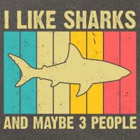 I Like Sharks And Maybe 3 People Funny Shark Lover Cotton Canvas Backpack