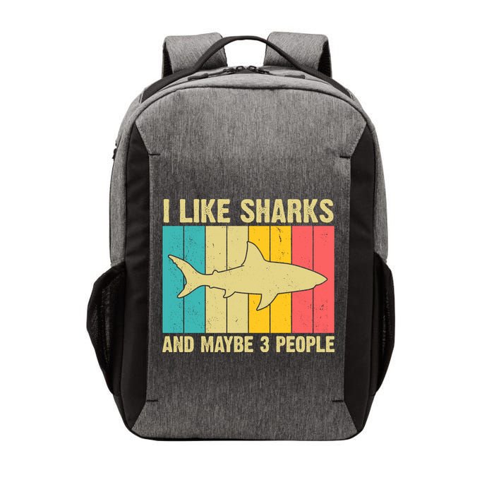 I Like Sharks And Maybe 3 People Funny Shark Lover Vector Backpack