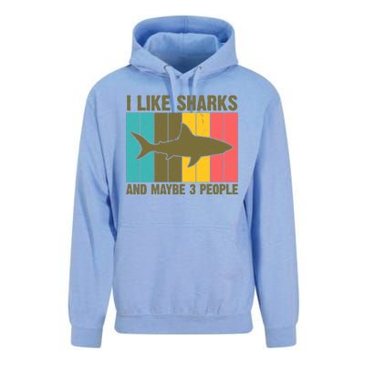 I Like Sharks And Maybe 3 People Funny Shark Lover Unisex Surf Hoodie