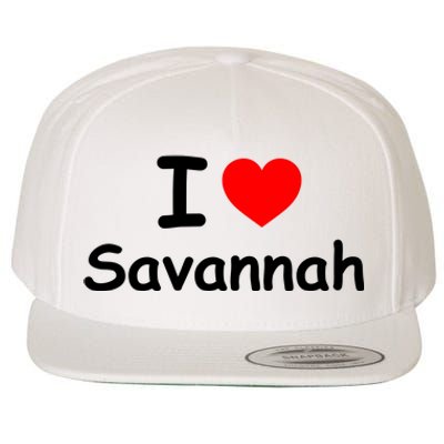 I Love Savannah Wool Snapback Cap