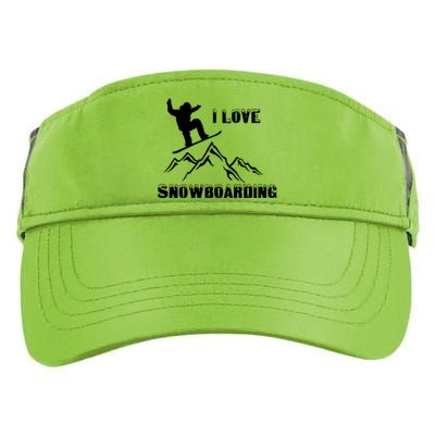 I Love Snowboarding Gift Funny Skiing Adult Drive Performance Visor