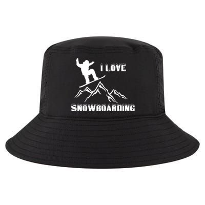 I Love Snowboarding Gift Funny Skiing Cool Comfort Performance Bucket Hat