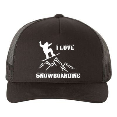 I Love Snowboarding Gift Funny Skiing Yupoong Adult 5-Panel Trucker Hat